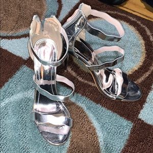 High fashion silver stilettos
